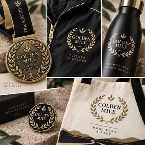 Kit VIP Golden Mile con Logotipo Personalizado, Chaqueta con Medalla Premium, Botella de Acero Inoxidable, Pin Metálico y Bolsa de Lona - Product Image 3