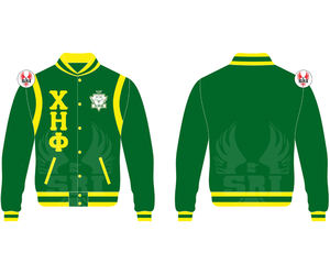 Chaqueta Universitaria Bordada Chi Eta Phi Sorority para Mujer |   Chaqueta Universitaria de Lana Bordada Personalizada para Mujer, Estilo Sorority - Product Image 3