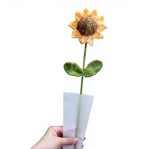 Fleur artificielle tournesol à 10 pétales avec fil métallique pour cadeau, décoration intérieure, accessoires de mariage - Product Image 3