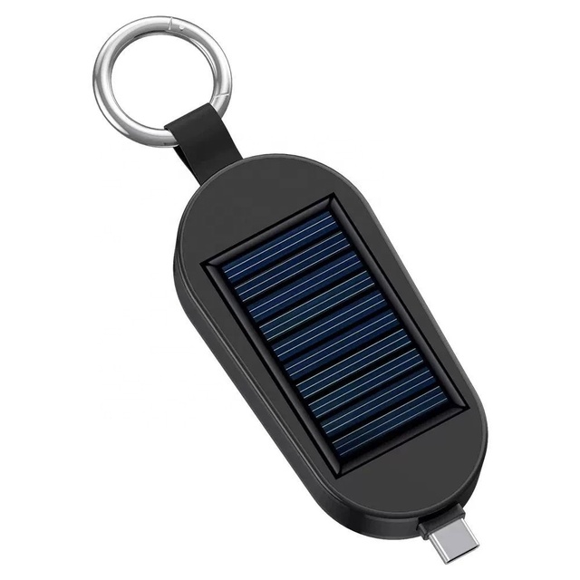 Portable Mini Solar Power Bank 2000mAh Emergency Charger for Phone and Watch Small Solar Keychain with Magnetic Function