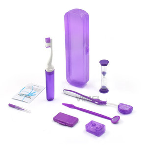 Kit de soins bucco-dentaires orthodontiques Wemeile, 8 pièces avec brosse à cire, fil dentaire, miroir pour adultes, nettoyage des dents - Product Image 3