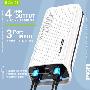 BAVIN 40000 mah تجدد Powerbank كبيرة عالية قدرة سريع شحن 40000 mAh الأصلي بطارية سعة خزان الطاقة محطة PC077 برو