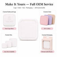 JLY OEM ODM Applicateur de poudre compacte carré en velours sur mesure pour salon de beauté, maquilleur professionnel, studio, application quotidienne du blush et de la poudre fixante