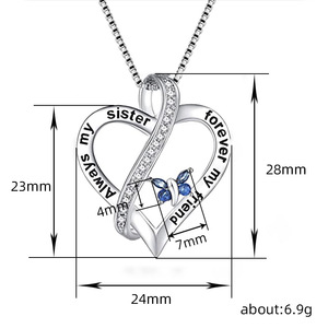 Collana con ciondolo a forma di cuore a forma di farfalla per donna, gioielli di moda, regalo di compleanno - Product Image 5