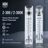 Débitmètre à montage sur panneau série KIO Z-300/Z-300K, bloc en acrylique massif, débitmètre à section variable avec raccords en acier inoxydable 304
