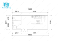 Maison de cabine Mini Apple populaire avec salle de bain chambre et toilettes construction rapide maison de conteneur Portable préfabriquée