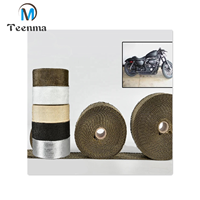 Bande thermique noire en fibre de verre d'échappement de moto Header Pipe Heat Shield Wrap Tape Protection thermique avec attaches en acier inoxydable