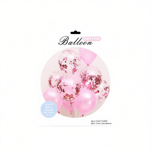 Ensemble de ballons de fête amusants, 12 pouces, latex rose, confettis, décoration de mariage - Product Image 1