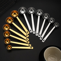 Outil de cuisson métal or cuillère à café lait protéine poudre haricot mesure cuillère à soupe acier inoxydable cuillère à café cuillère à mesurer ensemble