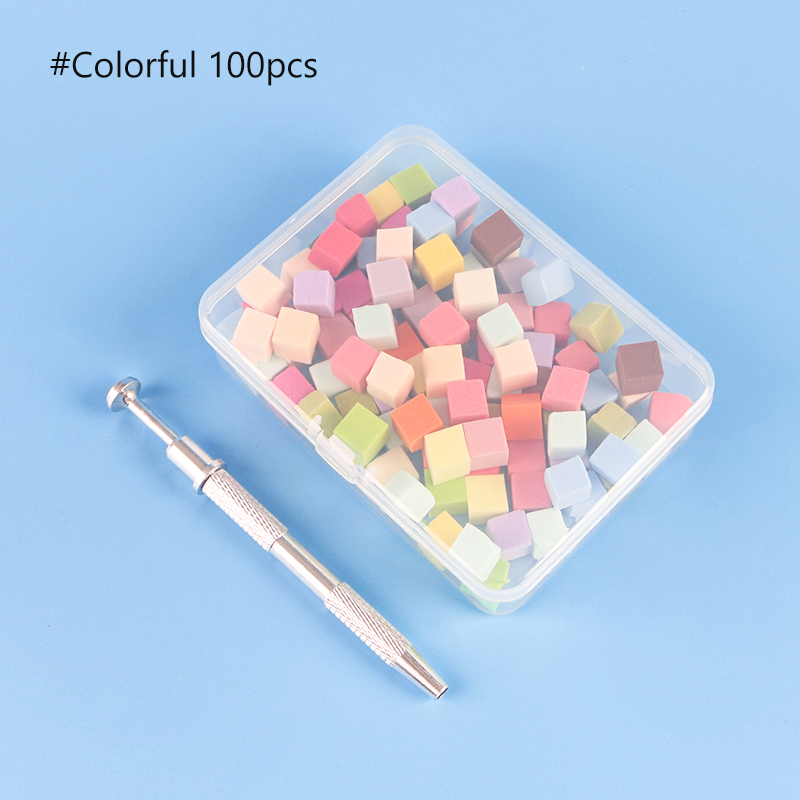 Pince à éponge + 100 éponges colorées