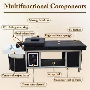 Duş ekipmanları rahat güzellik salonu mobilyası kafa derisi şampuan bakım yatak şampuan başlığı Spa masaj yatağı - Product Image 3