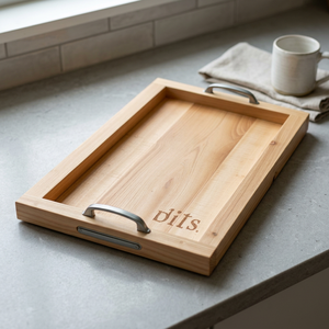 Bandeja de Servir de Bambú Ecológica y Resistente al Agua, con Asas, Diseño Floral, Estilo Americano, para Uso Doméstico y en Restaurantes - Product Image 1