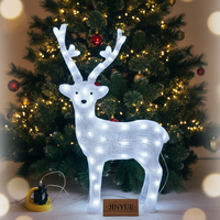 Lumière LED 3D de Noël en forme de renne, figurine de cerf en acrylique, étanche IP44, écologique, durable, pour jardin extérieur, cour, fêtes