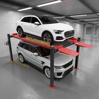 Élévateur de stationnement à quatre poteaux robuste 9000 lb 4000 kg avec 12 verrous de sécurité pour berlines, SUV, pick-up, garage et atelier