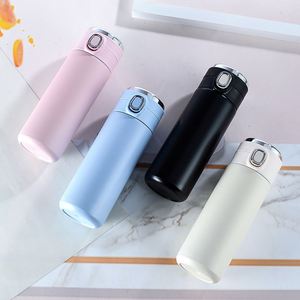 Double Walled <b>for</b> 304 Stainless Steel Eco-Friendly <b>Thermo</b> Safety Buckle Lid Vacuum Insulated Smart Water Bottle LED - Product Image 1