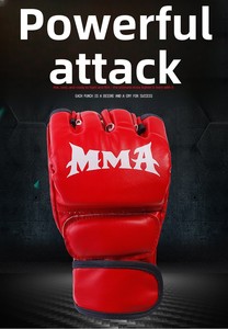 Nouveaux gants <span class=keywords><strong>de</strong></span> <span class=keywords><strong>boxe</strong></span> pour adultes et enfants, demi-doigts, protège-poignets, matériau PU, gants d'entraînement pour le taekwondo, le muay thaï et le sac <span class=keywords><strong>de</strong></span> frappe - Product Image 4