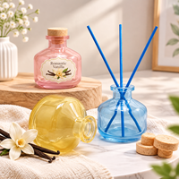 Bouteille vide de luxe en verre de forme ronde pour diffuseur à bâtonnets, parfum d'ambiance, huile parfumée, emballage décoratif personnalisé, vente en gros