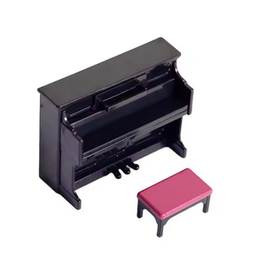 Mini <span class=keywords><strong>piano</strong></span> noir/blanc pour maison de poupée, modèle de meubles miniatures Ob11, <span class=keywords><strong>piano</strong></span> droit et tabouret de <span class=keywords><strong>piano</strong></span>, ensembles de partitions musicales - Product Image 1