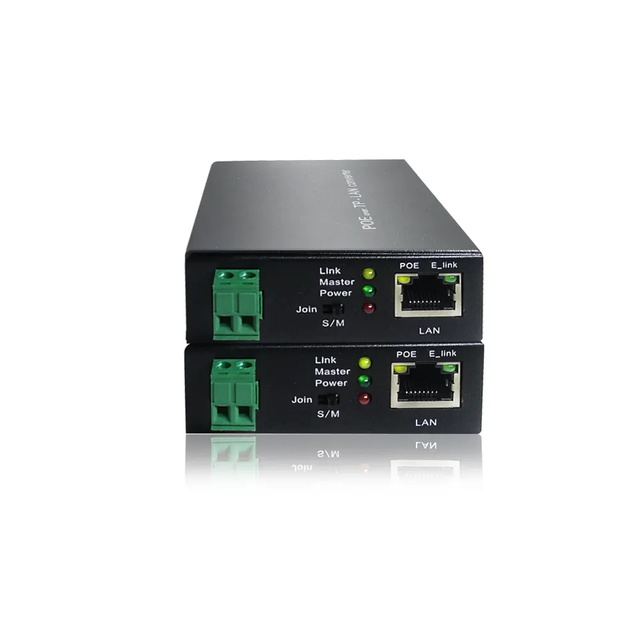 Long distance poe extender 10/100Mbps PoE converter over Twisted Pair 2-wire cable PoE extender for IP Camera ethernet extender
