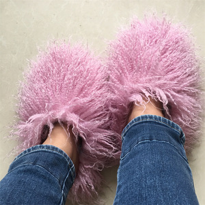 Listo para enviar Invierno Otoño Zapatos casuales Piel mongol Zapatillas de piel de moda para mujeres - Product Image 3