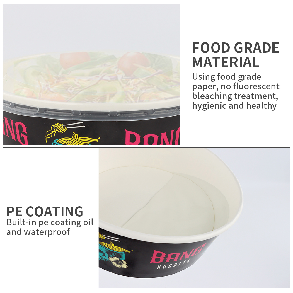 food takeway kraft paper salad bowls Disposable food packing box with lid