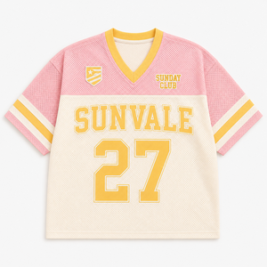 Camiseta deportiva de fútbol para mujer, estilo oversized, con bloques de color, de malla transpirable, manga corta, informal, para aficionadas, estilo streetwear - Product Image 2
