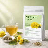 Kantong Teh Piramid Daun Mullein Kering 1g 30 Buah Infus Herbal Campuran Kelas Atas Mendukung Ketenangan dan Kenyamanan