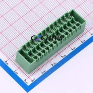 DB2EVHBM-3.81-2*12P-GN Plug-in Terminal Block Through hole,P=3.81mm Board-to-Board / Socket - Closed Screw Fixing 2x12P 3.81mm - Product Image 2
