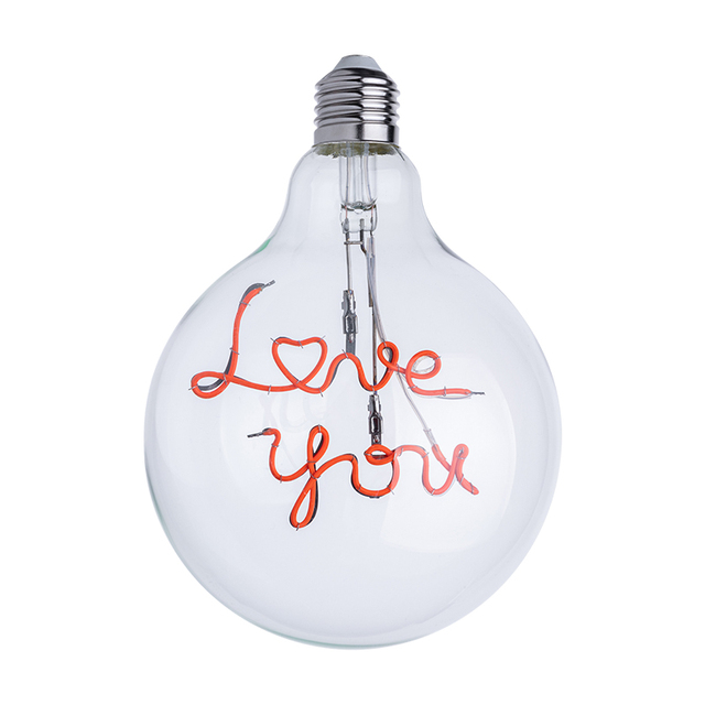 DIY Soft Filament Bulb Customized Decorative Letter Bulb RGB Optional Color Light E26 E27 B22 E12 E14 RA80 LED Filament Bulb