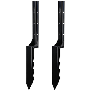 Piquet de réparation de <span class=keywords><strong>poteau</strong></span> de clôture en acier robuste, ancre de <span class=keywords><strong>poteau</strong></span> de clôture, piquet de sol en métal <span class=keywords><strong>pour</strong></span> réparer les poteaux de clôture en <span class=keywords><strong>bois</strong></span> inclinés ou cassés - Product Image 1
