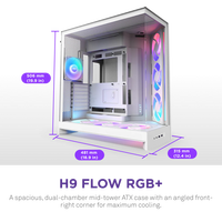 Nuevo Gabinete de PC NZXT H9 Flow RGB Negro Blanco de Torre Media ATX para Juegos con Vista de Cristal y 4 Ventiladores Preinstalados para PC de Escritorio para Juegos DIY 2025