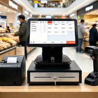 DiligenCe DC-1506 Sistema POS Todo en Uno con Pantalla Táctil Capacitiva Full HD de 15.6 Pulgadas para Restaurante, 11.6 Pulgadas, 4GB DDR3