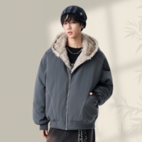 Vestes d'hiver pour hommes en gros d'usine, fermeture éclair, col en fourrure polyvalent et décontracté pour garder au chaud, vestes d'hiver chaudes pour hommes