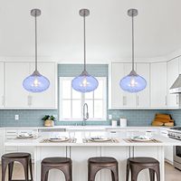 Suspension en verre bleu de 11 pouces pour cuisine, conversion de couleur 6RGB, hauteur réglable, idéale pour cuisine et salon