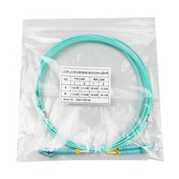 Cable de Fibra Óptica Dúplex LC a LC, OM3 OM4 Multimodo 50/125, 2 Hilos, LSZH, Azul Aqua, con Aislamiento Tensado, para FTTH