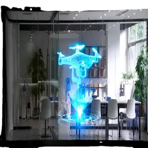 Diskon besar layar Hologram LED fleksibel disesuaikan P6.25mm bening 90% transparansi dinding Video LED dalam ruangan untuk dalam ruangan