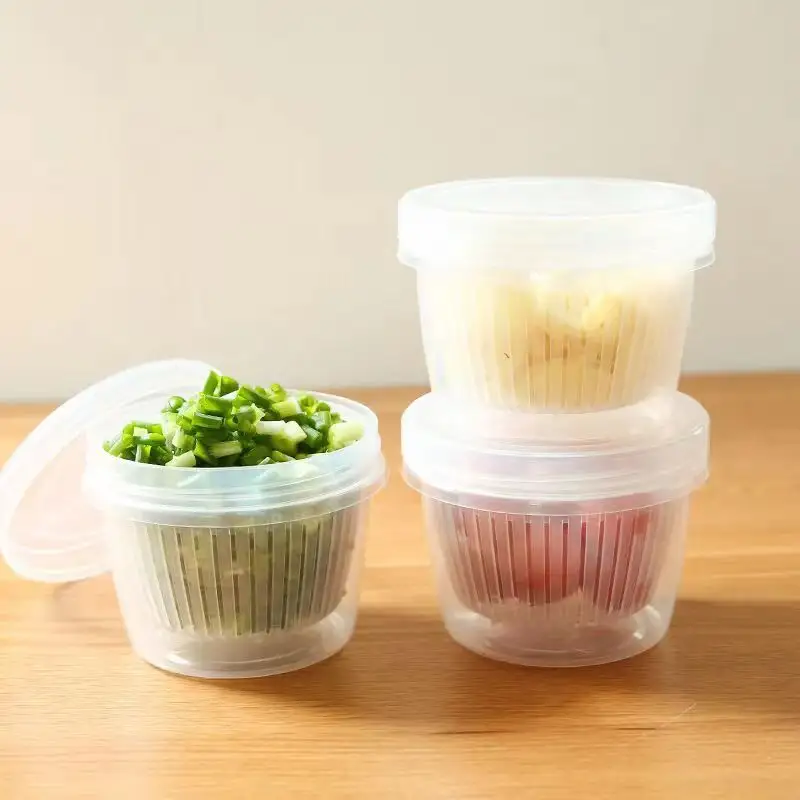 Buzdolabı gıda saklama kabı kapaklı, plastik taze üretmek için koruyucu kaleci sebze meyve Berry salata marul