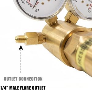 Régulateur de <span class=keywords><strong>gaz</strong></span> azote haute pression 4000 PSI avec raccord d'entrée CGA580 et raccord à sertir mâle 1/4'' ou raccord à embout 9/16'' - Product Image 2