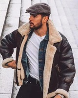 Veste de moto en cuir fin enduit avec col montant pour homme, best-seller, vente en gros