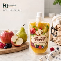 Pochettes souples transparentes personnalisées de 50 ml avec bec verseur pour boissons d'enfants, jus, purée de fruits et aliments pour bébés