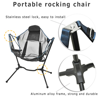 Chaise de voyage en plein air hamac balançoire pliable Portable fauteuil à bascule pliable de luxe pour Camping