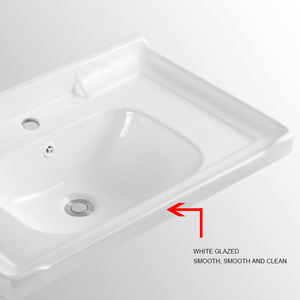Vasque de salle de bain moderne en céramique blanche, lavabo en porcelaine pour meuble sous-vasque, vente en gros - Product Image 4