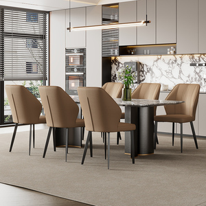 <span class=keywords><strong>Sedie</strong></span> da Pranzo in Pelle di Design Moderno e Lussuoso in Stile Nordico per Casa, Ufficio, Hotel e Ristorante - Ecologiche e Durevoli - Product Image 4