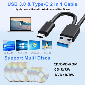 Lecteur <span class=keywords><strong>CD</strong></span>/<span class=keywords><strong>DVD</strong></span>/VCD portable tout-en-un USB-C USB 3.0 <span class=keywords><strong>Graveur</strong></span> <span class=keywords><strong>de</strong></span> lumières colorées pour ordinateur portable Lecteur <span class=keywords><strong>DVD</strong></span>-RW externe - Product Image 3