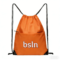 Sac à dos de sport personnalisé durable avec logo, grande capacité, en nylon avec cordon de serrage, promotionnel pour les activités de plein air