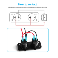 Adaptateur de prise d'alimentation LED 12V avec double chargeur QC3.0 18W à montage sur panneau et interrupteur tactile pour voiture, camping-car, bateau, marine