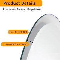 Table miroir ronde en verre bord biseauté épais par carton en verre saint valentin fête classique 8 "pouces haut 4mm support clair 1000 pièces