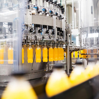 Automatische productielijn voor het blazen, vullen en afsluiten van PET-flessen voor koolzuurhoudende frisdranken, fruitsap en puur water.