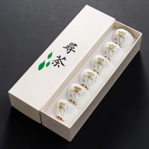 Set da Tè in Porcellana Bianca Dipinta a Mano, Tazza da Degustazione per Uso Domestico, Set da 6 Tazzine Kung Fu - Product Image 3