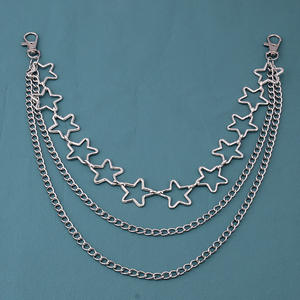 Chaîne de taille à motif étoile, chaîne de corps multicouche en alliage de zinc, style hip-hop, accessoire de mode pour usage quotidien - Product Image 3